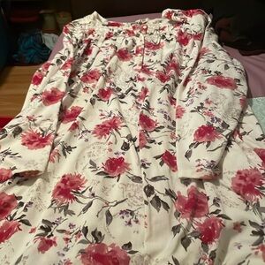COPY - Secret Treasures Size5X(30-32) Women’s Night Gown Long Sleeve Floral Pri…